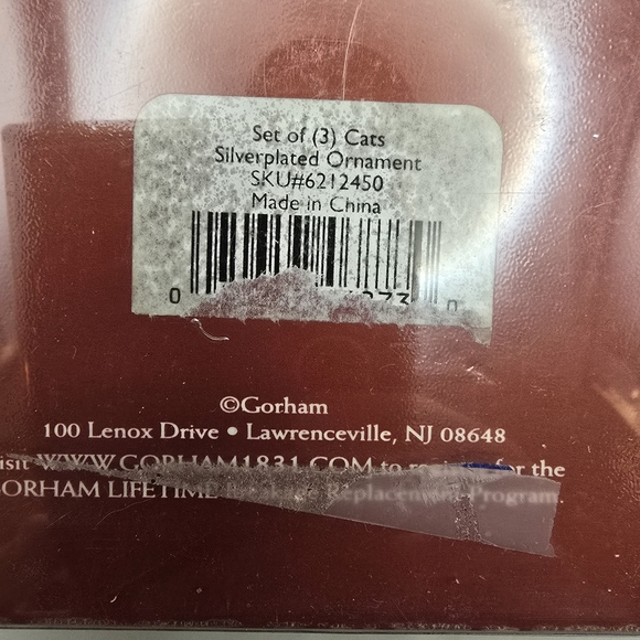 Gorham Silver-plated Cats Holiday Christmas Tree Ornaments, Set of 3 kittens NEW - Picture 6 of 6